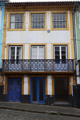 Fototapeta na wymiar Facade of ancient palace in Angra do Heroismo, Terceira island, Azores