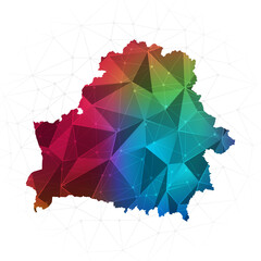 Belarus Map - Abstract polygon vector illustration low poly colorful style gradient graphic on white background