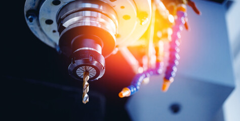 Banner industry, CNC drill robot turning milling factory metal machine © Parilov