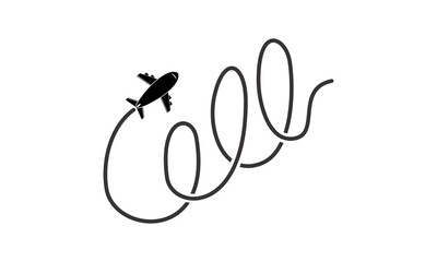 Plane flying route vector design