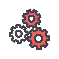 Isolated gears icons