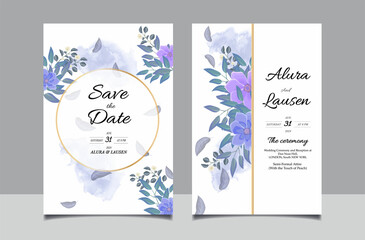 Fototapeta na wymiar elegant flower on wedding invitation card template