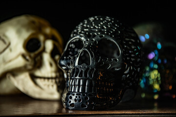 skull on a black background