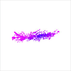 Vector Bright Paint Splash on White Background, Watercolor Painting, Texture, Ink Splatter, Colorful Blob, Purple and Pink Gradient Paint Smear.