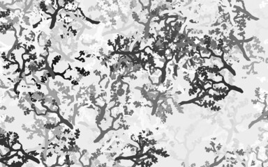 Light Gray vector natural artwork with leaves, branches.