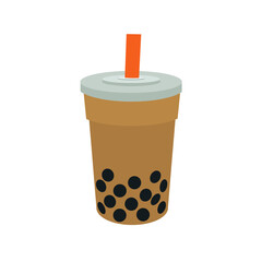 Bubble tea vector emoji illustration boba