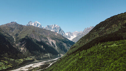 Mountain, alps, view, snow