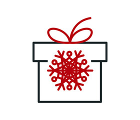 
creative gift box design. snowflake and gift box.