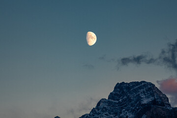 Canada Banff National Park Canmore Moon