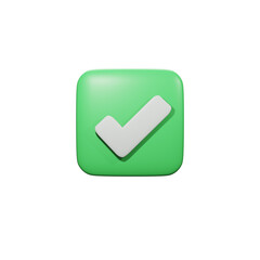 Like or correct symbol icon isolated white background,3d render illustration.