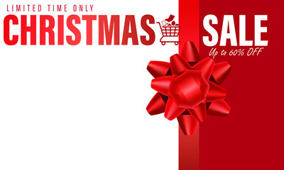 Christmas Sale Poster Design Template with Discount Tag. christmas shopping concept.