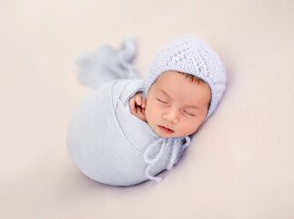 Newborn girl studio portrait