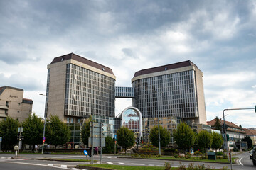 Headquarter of BCR Sparkasse bank in the town of Targu Mures, Romania.