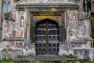Fototapeta na wymiar Doorway at St Marys Church in Saffron Walden, Essex
