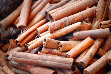 Cinnamon Sticks at a Market Stall, Dubai Souk