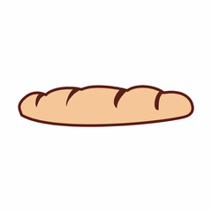 Bread icons set. Vector bakery pastry products - rye, wheat and whole grain bread, french baguette, croissant, bagel, roll, toast bread slices, donut, bun, loaf wicker bun