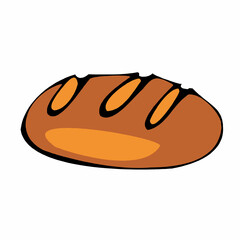 Bread icons set. Vector bakery pastry products - rye, wheat and whole grain bread, french baguette, croissant, bagel, roll, toast bread slices, donut, bun, loaf wicker bun