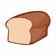 Bread icons set. Vector bakery pastry products - rye, wheat and whole grain bread, french baguette, croissant, bagel, roll, toast bread slices, donut, bun, loaf wicker bun