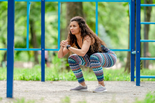 Girl exercising outdoors