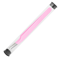 Tweezers for eyelash extension in case isolated on white