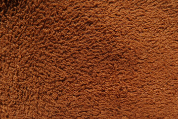 Close up brown cloth is wool or towel background