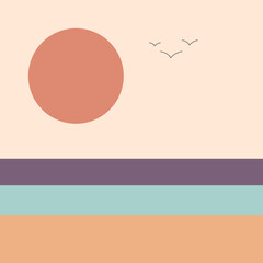 illustration of sunset for a background 