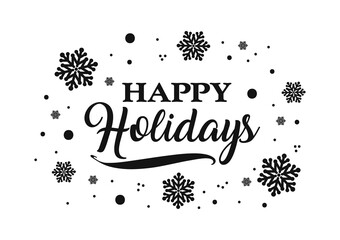 Modern happy holidays calligraphy lettering design.