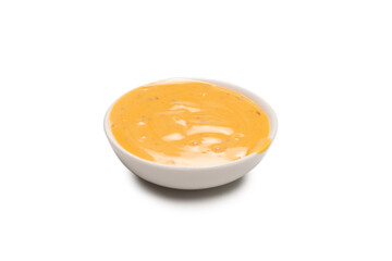 Sauce in a bowl isolated on white background.