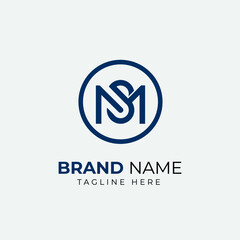 SM Logo Design Template Vector Graphic Branding Element.