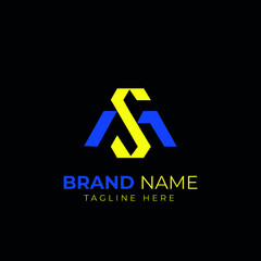 SM Logo Design Template Vector Graphic Branding Element.