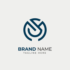 SM Logo Design Template Vector Graphic Branding Element.