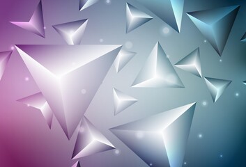 Light Blue, Red vector background with triangles.