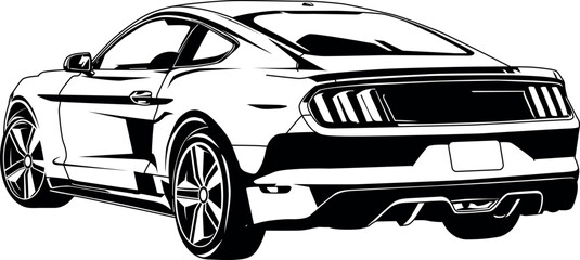 Sport Car. Vector layout a muscle car.