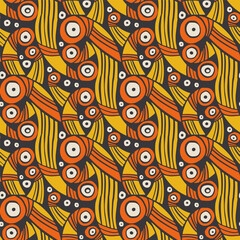 Compound shapes vector tile rapport in retro colors.