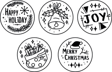 Christmas icons set. Vector illustrations.
