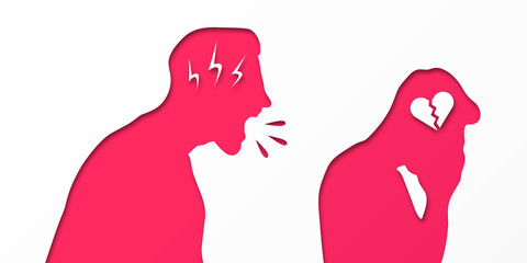 The man yells at the guy. Scream and cry. Relationship problem. Conflicts. Understand the opinion. Treason. Broken love. The concept of a quarrel between loved ones. Family discord. Family problems.
