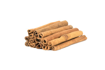 fresh natural cinnamon sticks isolated on the white backround