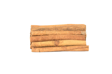 fresh natural cinnamon sticks isolated on the white backround