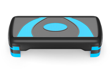 Fototapeta premium Stepper for fitness and blue step platform for aerobics isolated on white