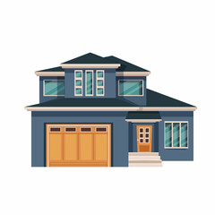 exclusive house two floor with car garage vector design