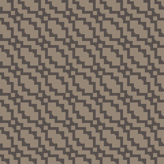Seamless ethnic pattern. Illustration with brown zigzag shapes, squares. Geometric vector ornamental background is used in the design of carpets, textiles, clothing, wallpaper, cover, packaging