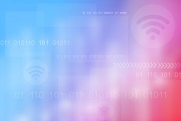 2d illustration wifi wi-fi futuristic technology background concept

