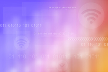 2d illustration wifi wi-fi futuristic technology background concept
