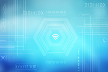 2d illustration wifi wi-fi futuristic technology background concept
