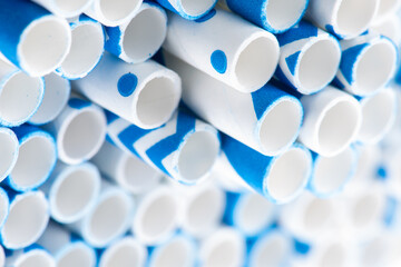 Macro of paper drinking straws