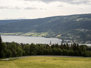 View directly on the city of Lillehammer in Norway