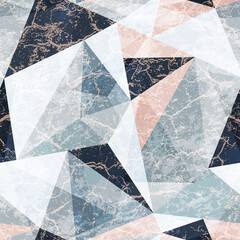 Marble triangle seamless pattern.