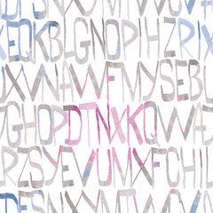 Seamless pattern with handwriten letters. Abstract font illustration. Design for wallpaper, fabric.