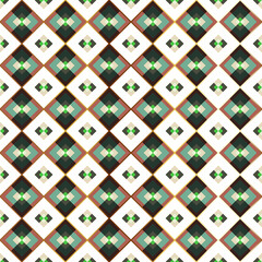 Green vintage mosaic seamless pattern.