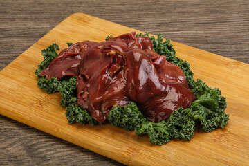 Raw chicken liver for cooking